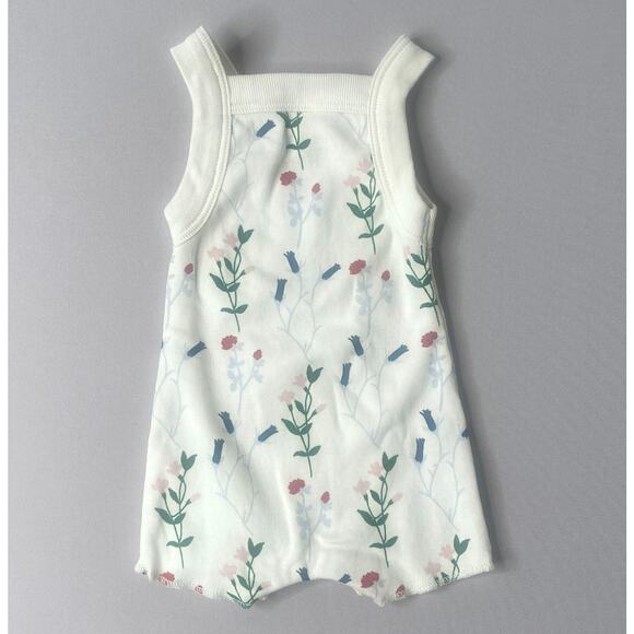Fin & Vince Organic Cotton Sleeveless Garden Floral Romper Girls 0-3 Mo - Picture 3 of 5